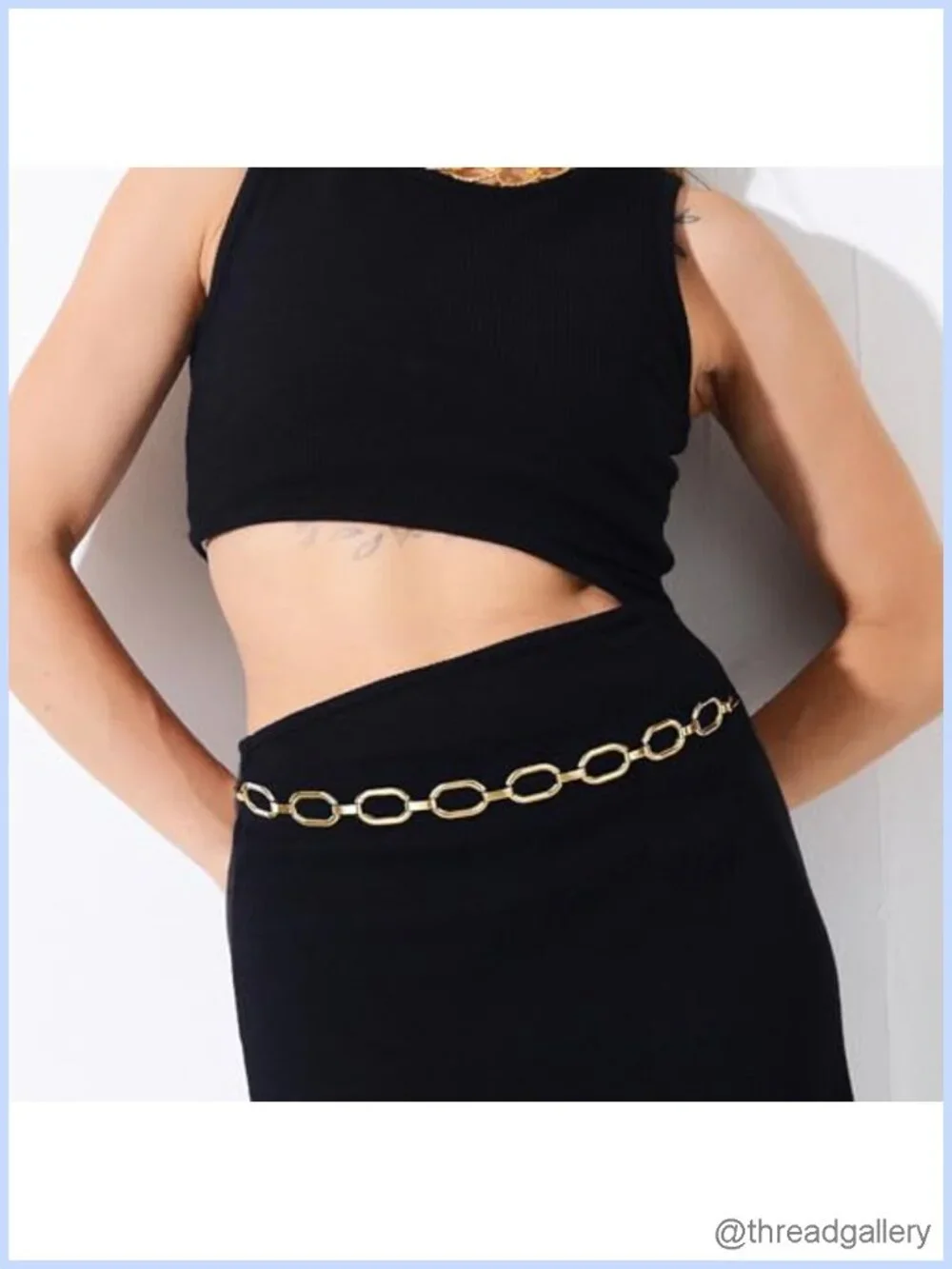 O-Ring Metal Waist Chain Adjustable Alloy Belt for Jeans Dress